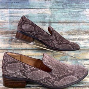 Sofft Severn Gray Suede Snake Print Loafer Dress Shoe Comfort Work Womens 8M